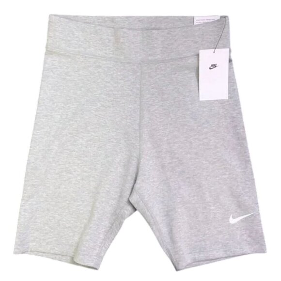 Nike Womens Medium High-Waisted 8" Biker Shorts Tight Fit Grey NWT Workout Yoga - Picture 2 of 6